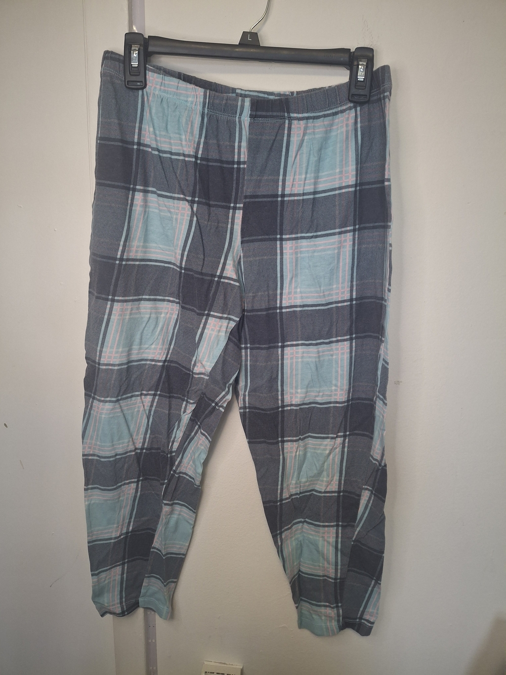 Secret Treasures Men's Plaid Joggers in Blue & Gray